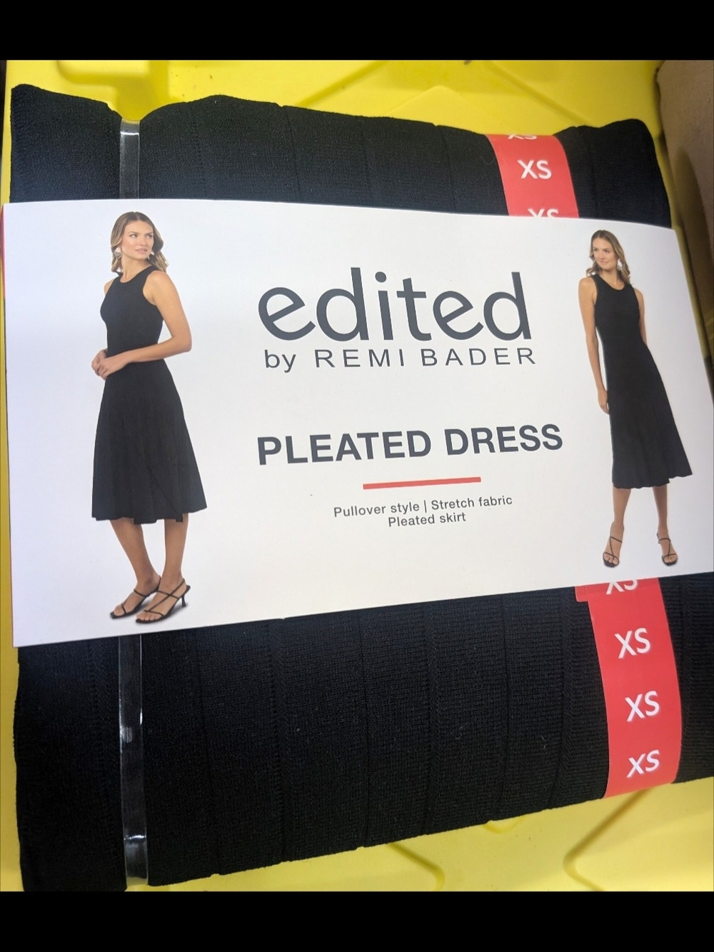 Black Pleated Dress - Pullover Style